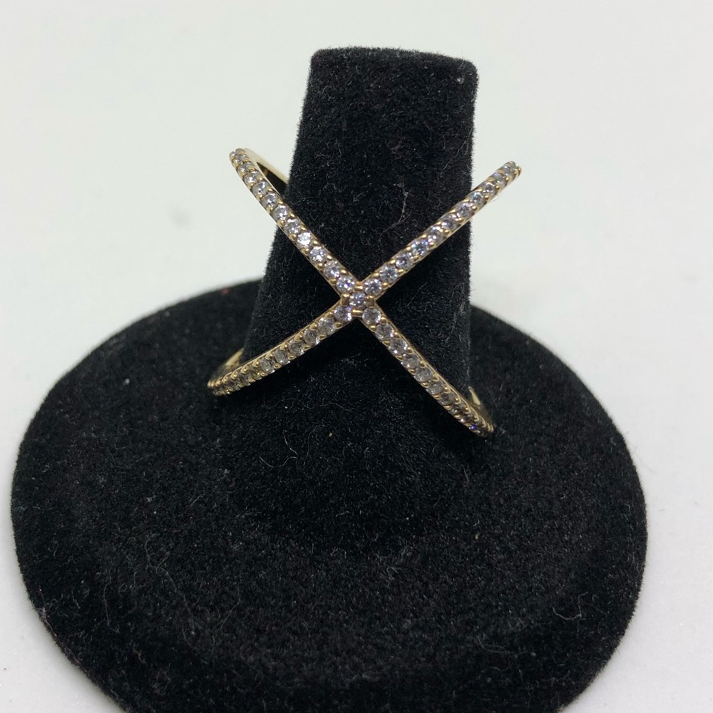Sterling and Cubic Zirconia X Ring